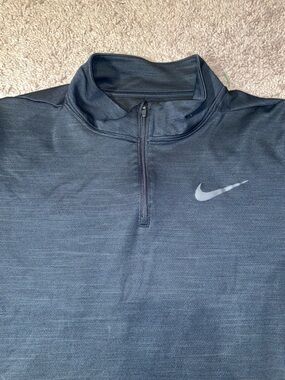Nike Dri Fit 1/4 Zip Mens Small Black Activewear Lightweight Jacket Sport Top